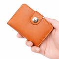 Magnetic Button Leather Mini Wallet – Slim Card Holder & Cash Organizer
