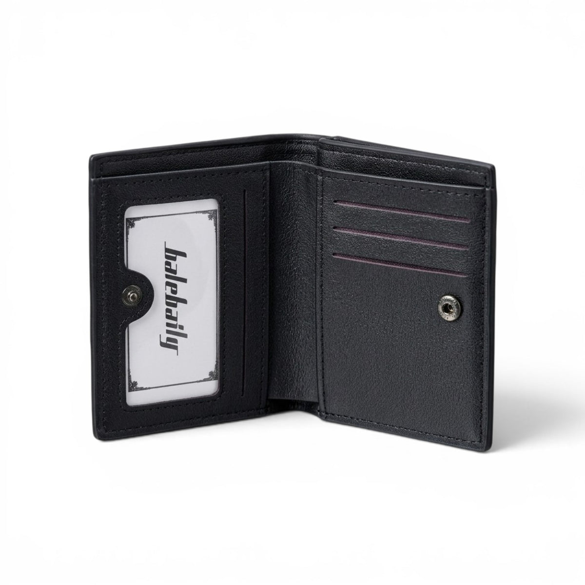 Unisex Square Pattern PU Leather Bifold Wallet – Compact Card & Cash Purse in Black