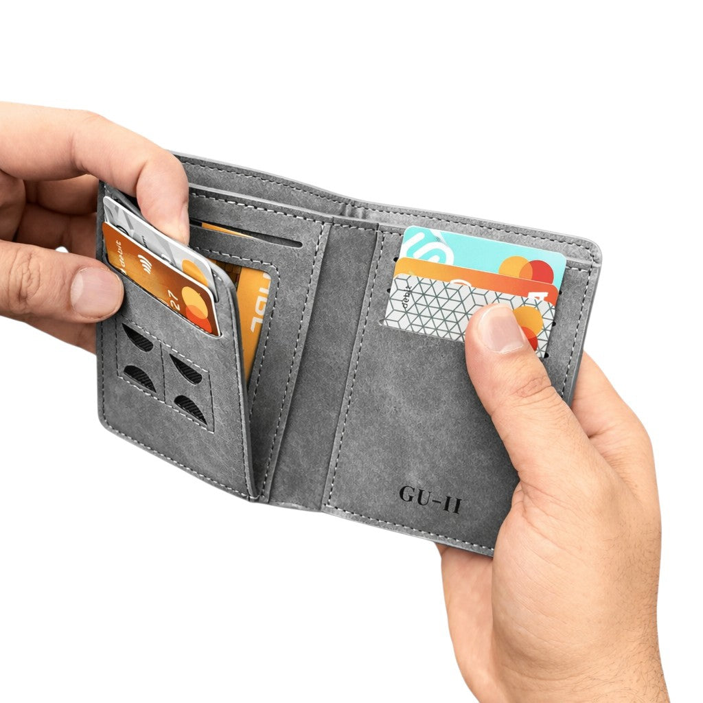 M Men's Premium Leather Wallet – Slim Bifold Card Holder & Cash Wallet | Deal Offer - Black