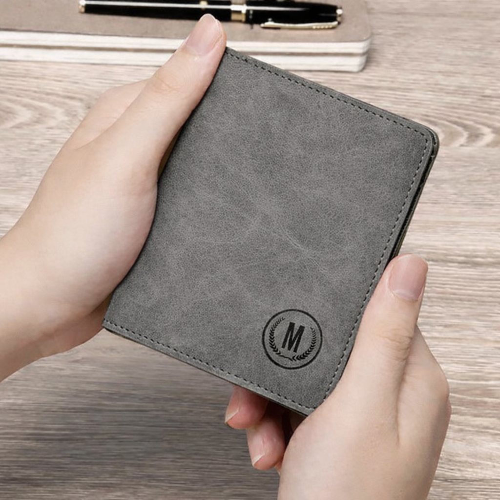 M Men's Premium Leather Wallet – Slim Bifold Card Holder & Cash Wallet | Deal Offer - Black