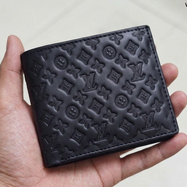 Men's Genuine Leather Bifold Wallet with Gift Box – Monogram RFID Card Holder