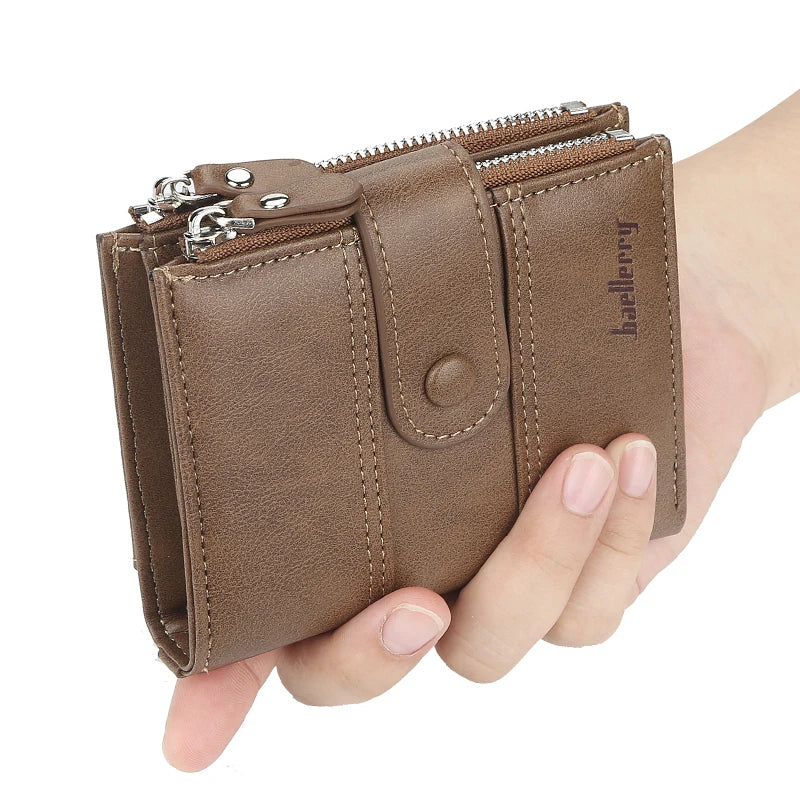 Men's Baellerry Buffalo Leather Trifold Wallet – Compact Card Holder & Cash Organizer