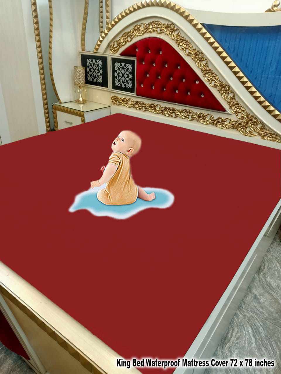 "Waterproof Mattress Protector", "Fitted Bed Cover", and "100% Water Proof"