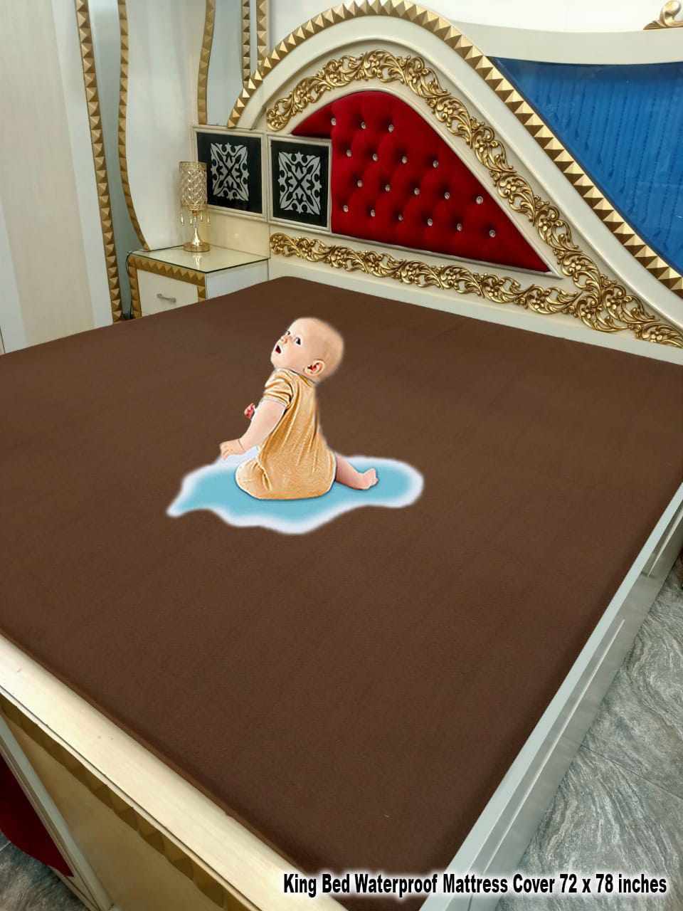 "Waterproof Mattress Protector", "Fitted Bed Cover", and "100% Water Proof"